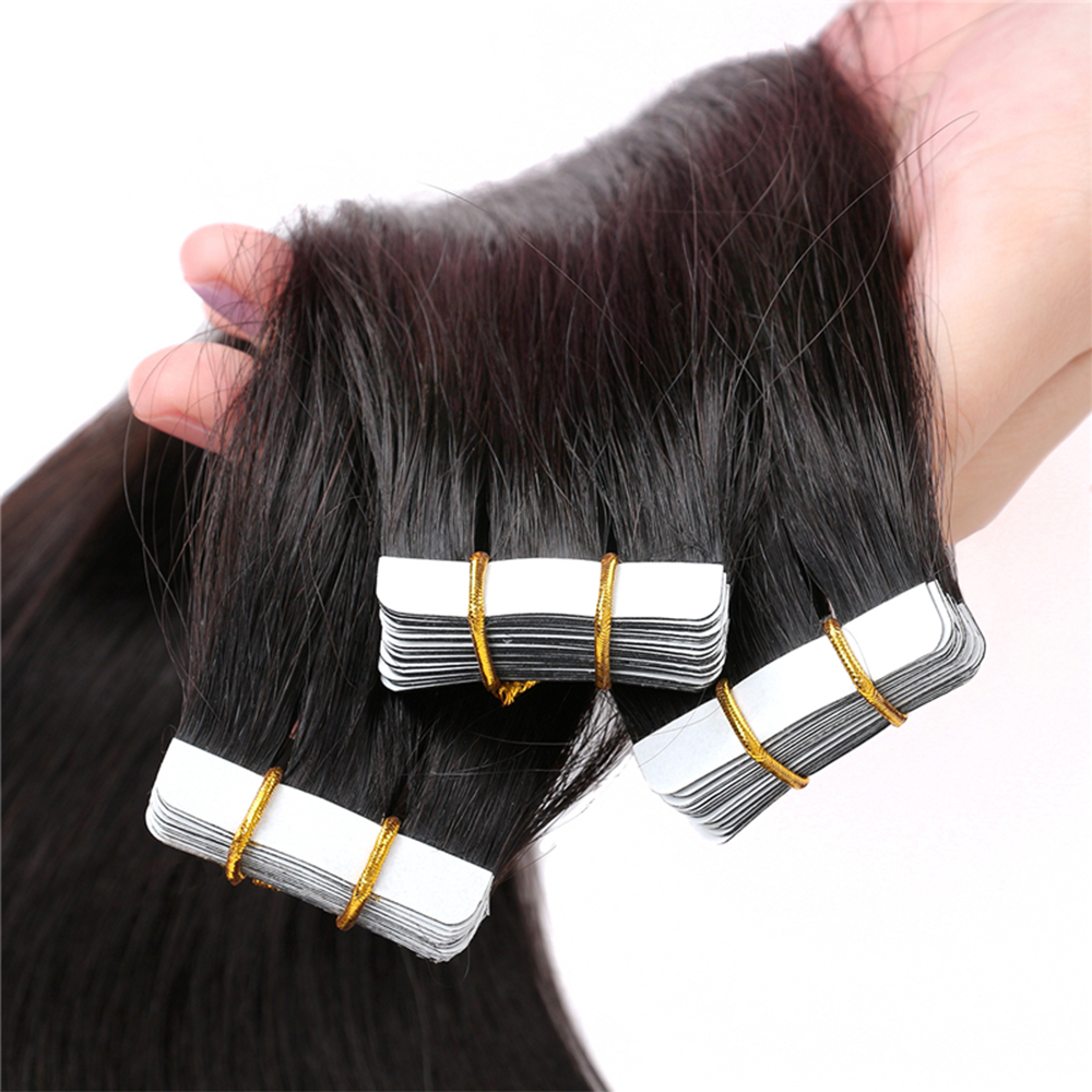 Straight Virgin Human Hair  Tape In Natural Black (20pcs/50grams) (A) 268