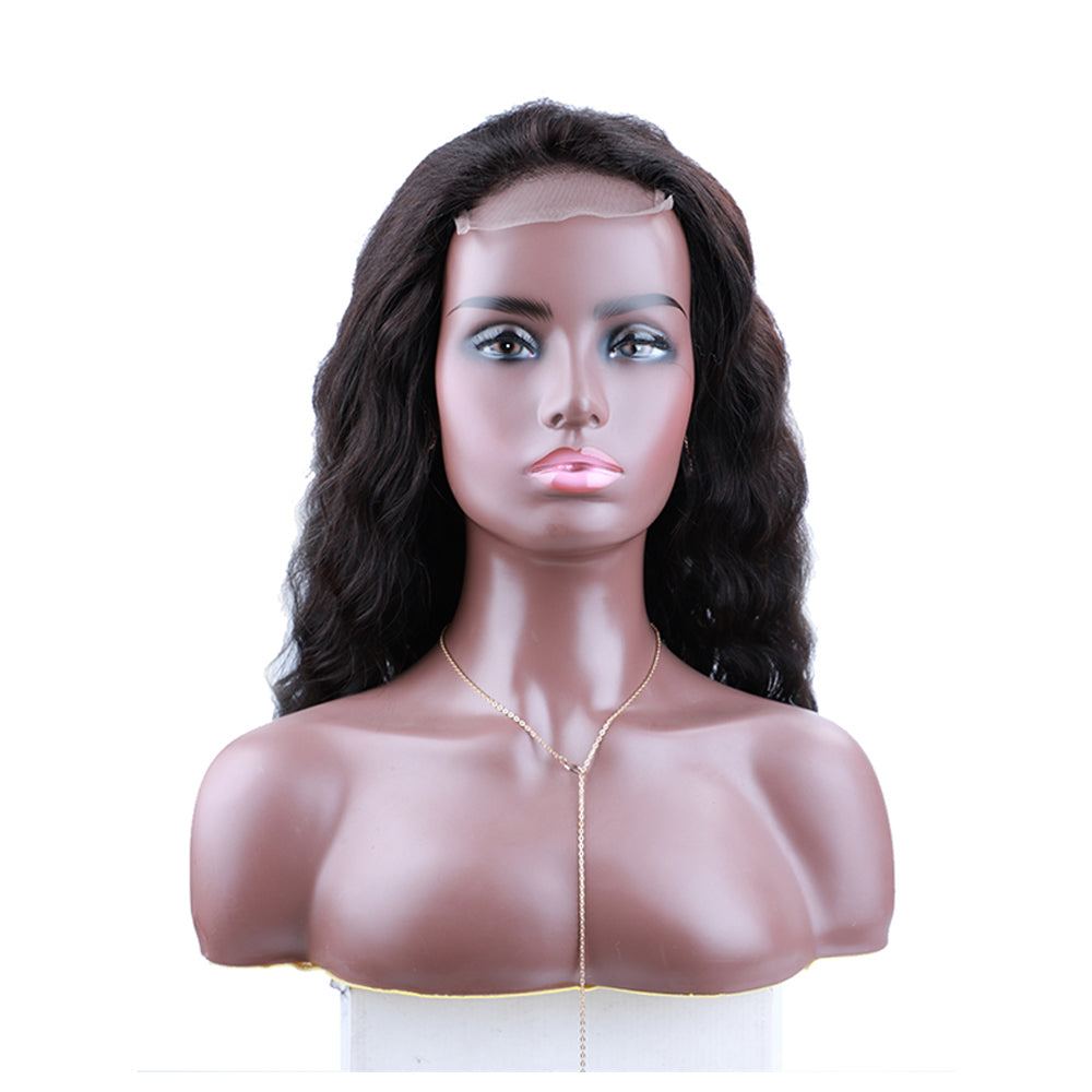 180% Density Body Wave 5x5 Transparent Closure Lace Wig Naturlal Black (A) 92