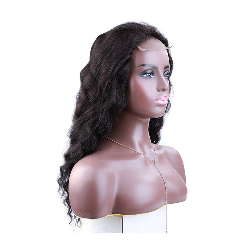 180% Density Body Wave 5x5 Transparent Closure Lace Wig Naturlal Black (A) 92