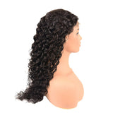 180% Density Deep Wave 5x5 Transparent Closure Lace Wig Naturlal Black (A) 93